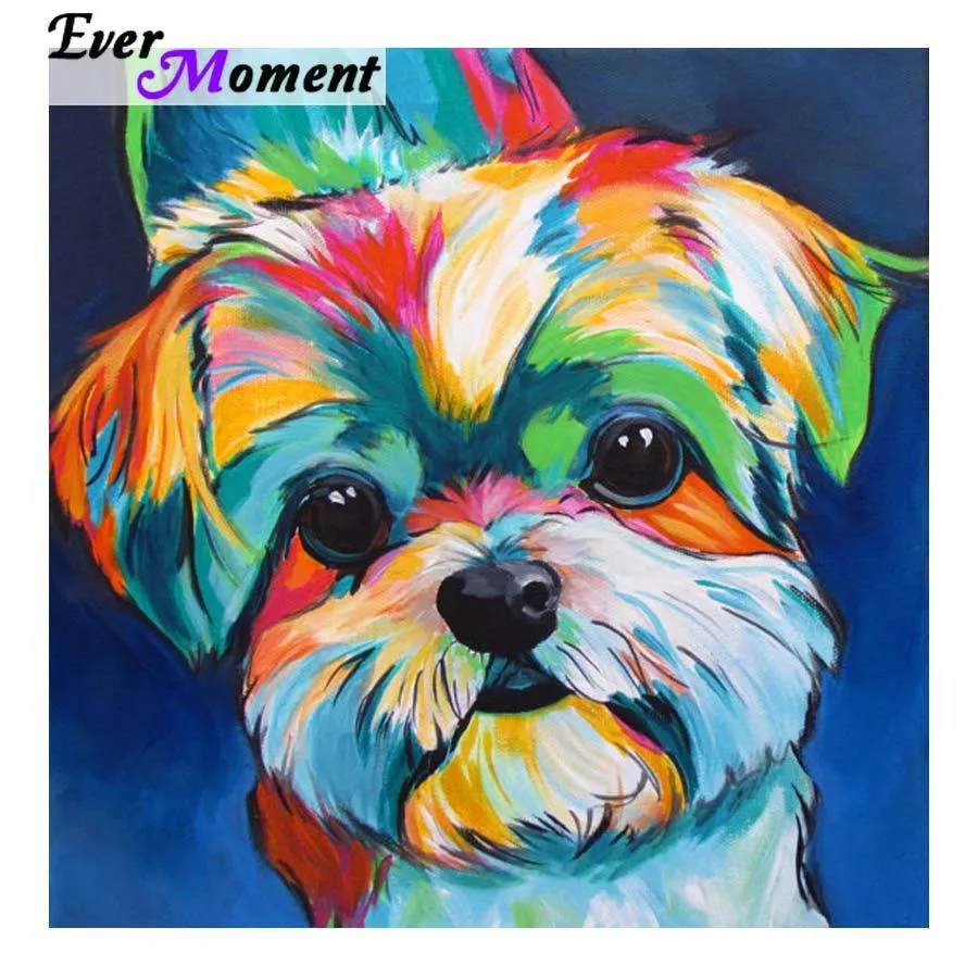 Ever Moment Diamond Painting Dog Color 5d Rhinestone Paintings Diamond  Painting Full Square Dog Painting & Calligraphy ASF694 Y18102009 From  Gou09, $20.33